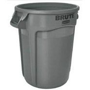 32 Gallon Brute Container, Round, Gray