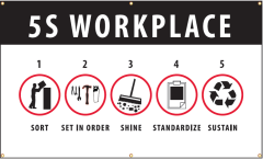 5S Motivational Banner, 3' x 5', Graphic