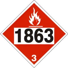 1863 FUEL, AVIATION, TURBINE, ENGINE - CLASS 3 PLACARD, 10.75, Adhesive Vinyl