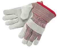 Economy Leather Gloves, 4.5" Rubberized Cuff