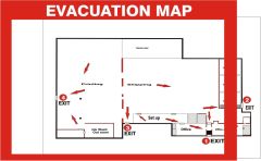 GLOW EVACUATION MAP HOLDER, 12.5X18.5, Plastic Glow