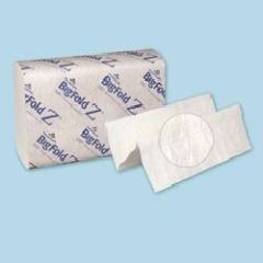 Bigfold Z Fold Towel, White, 1 Ply, 12/184S