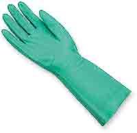 Small, 13" Nitrile Flock lined Gloves, 18 mil.