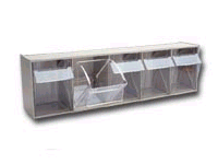 Clear Tip Out Bins, 5 Compartments, Ivory
