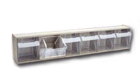 Clear Tip Out Bins, 5 Compartments, White