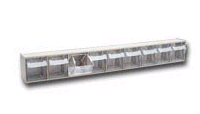Clear Tip Out Bins, 9 Compartments, Ivory