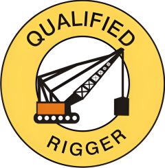 QUALIFIED RIGGER PICTO - HELMET / HARD HAT MARKERS, 2x2, Adhesive Vinyl, 25/PK