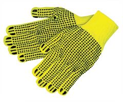 Hi-Vis Coated String Gloves, S, Yellow