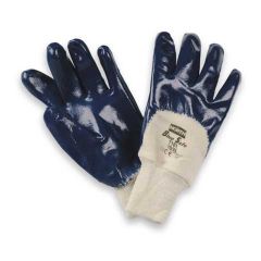 Blue Safe gloves, safety cuff, fully coated, L