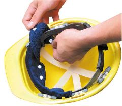 Terry Toppers Snap-On Sweatband for Hardhat, Navy, 20/pk