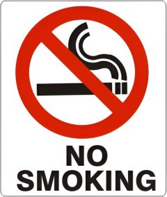 NO SMOKING  WITH SMOKING PICTO, 10X7, Plastic (.040)