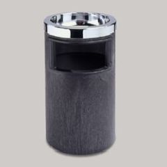 Ash/Trash Urn, Chrome/Black, 1/Ctn