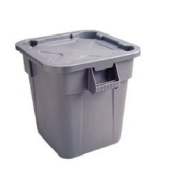 Brute Square Container, Gray, 40 gal, 4/Ctn