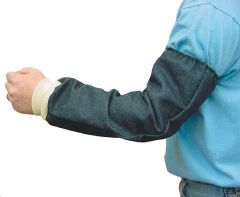 Denim sleeves w/knit wrist, 18"