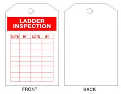 LADDER INSPECTION TAGS, 6.125X3, Tagboard, 25/PK
