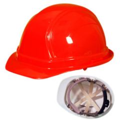 Vulcan Regular Brim Hard Hat w/ Ratchet Suspension, Orange
