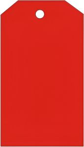 BLANK RED TAGS, 6.125X3, Rigid Vinyl, 100/PK