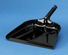 Metal Janitor Dust Pan, 12", Black
