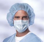 Blue Procedural Mask w/ Adjustable Metal Nose Band, 50/bx